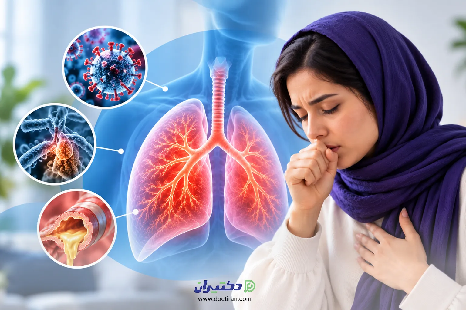 انواع بیماری‌های تنفسی و ریوی؛ تصویر ریه‌ها، التهاب مجاری تنفسی، عفونت‌های ریوی و علائمی مانند سرفه و تنگی نفس